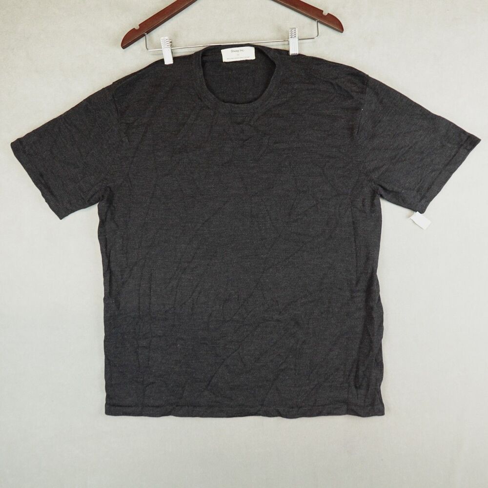 Sheep Inc T Shirt Mens XXL Gray Ultra Fine Merino Wool Short Sleeve Crew Neck
